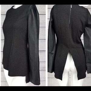 Stella & Jamie Rio Black Leather Long Sleeve Top
